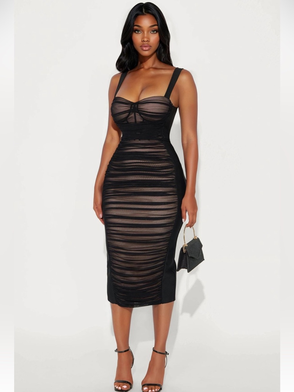 Your Dream Girl ruched bodycon bandage midi dress